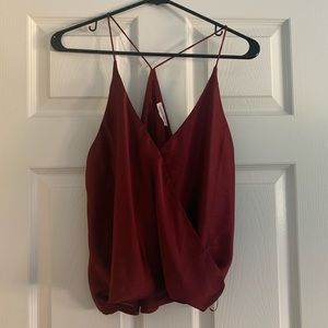 Cotton Candy LA Maroon Silk Top